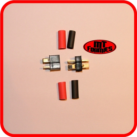Mini Deans T plugs Connectors (1 PAIR) With Heat Shrink